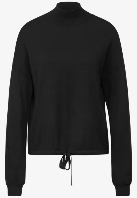 Kurzer Turtleneck-Sweater Black
