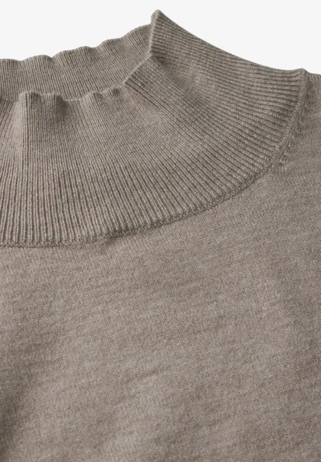 Kurzer Turtleneck-Sweater mocha beige mel.