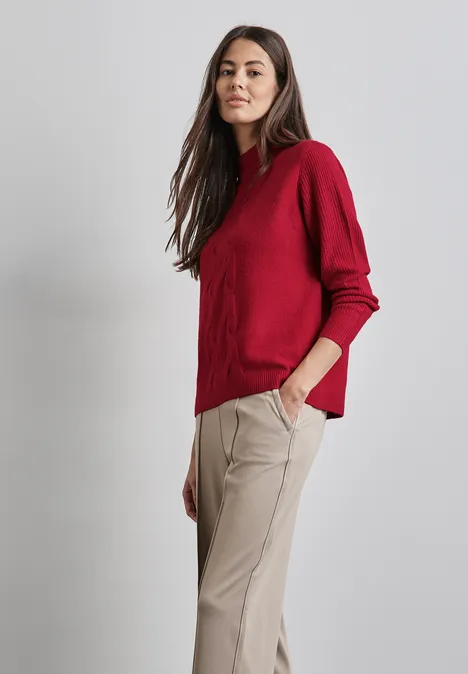 Pullover mit Strickmuster autumn red
