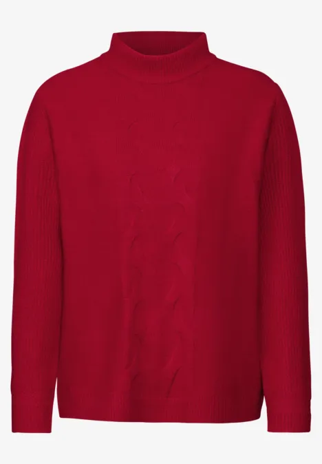 Pullover mit Strickmuster autumn red