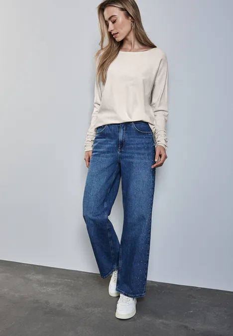 Dolman Pullover cream white melange