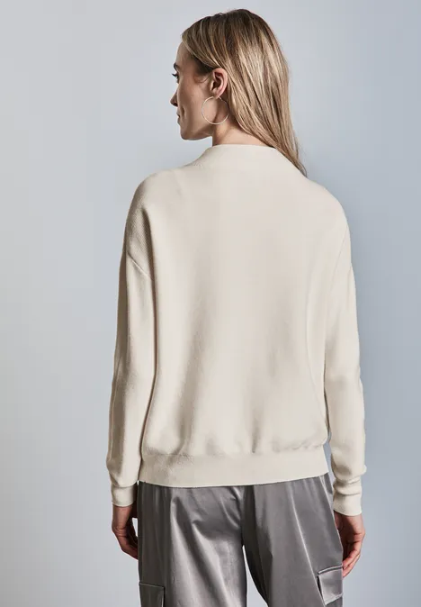 Pullover mit Turtleneck cream white melange