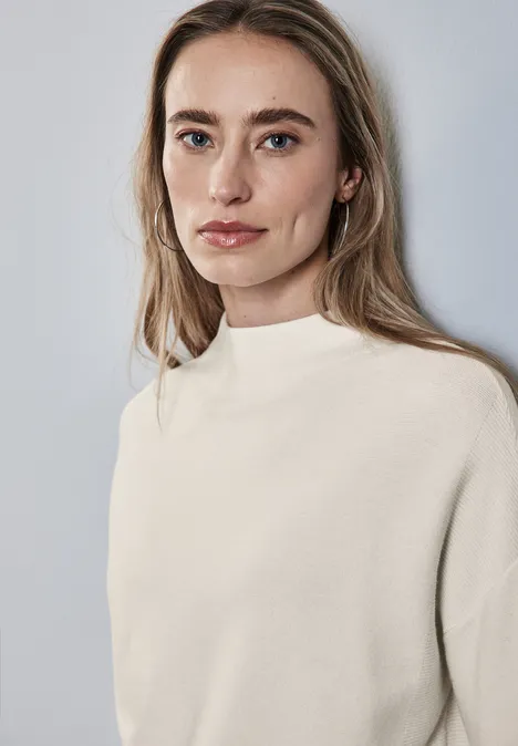 Pullover mit Turtleneck cream white melange