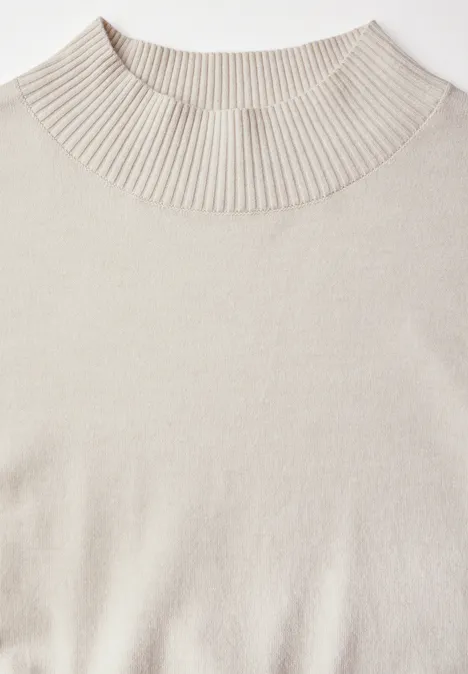 Basic Turtleneck Pullover cream white melange