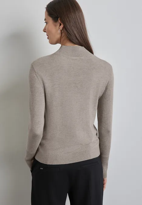 Basic Turtleneck Pullover mocha beige mel.