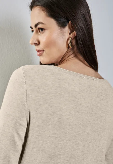 Strickpullover sheer beige mel.