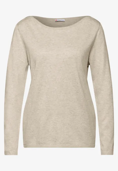 Strickpullover sheer beige mel.