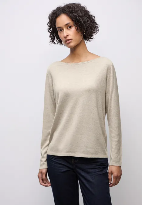 Strickpullover sheer beige mel.