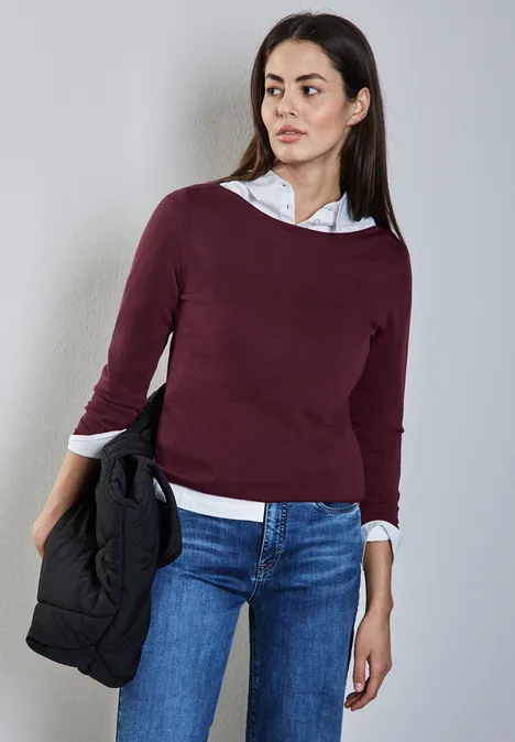 Strickpullover dark cherry red