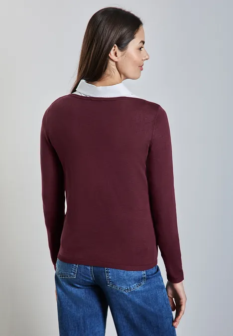 Strickpullover dark cherry red