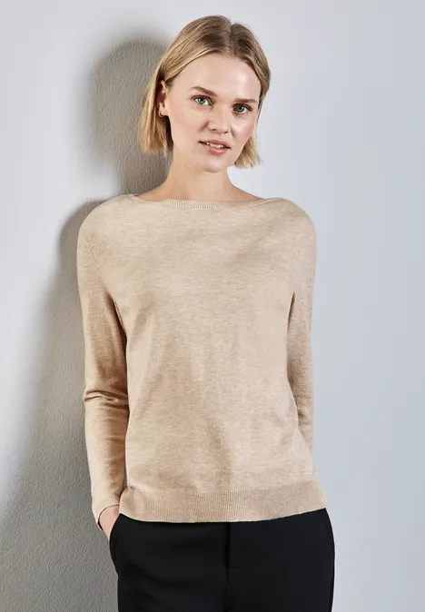 Kuscheliger Pullover sheer beige mel.
