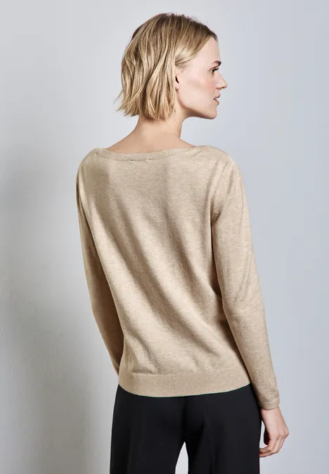 Kuscheliger Pullover sheer beige mel.