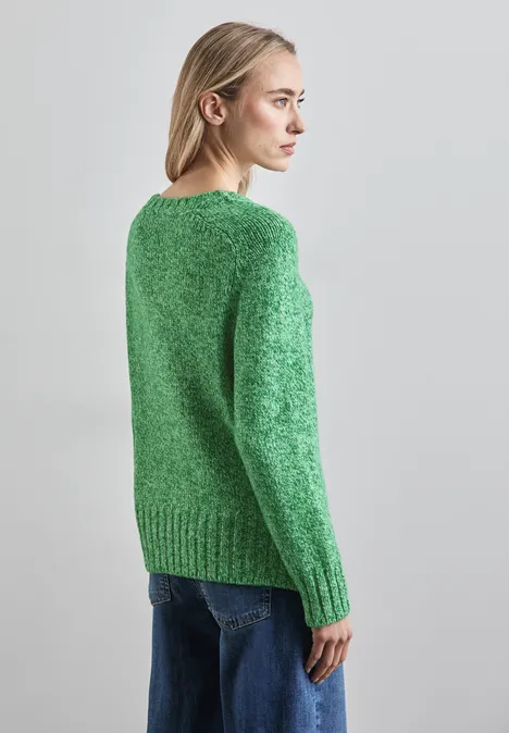 Mouliné Pullover vibrant green mel.