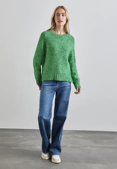 Mouliné Pullover vibrant green mel.