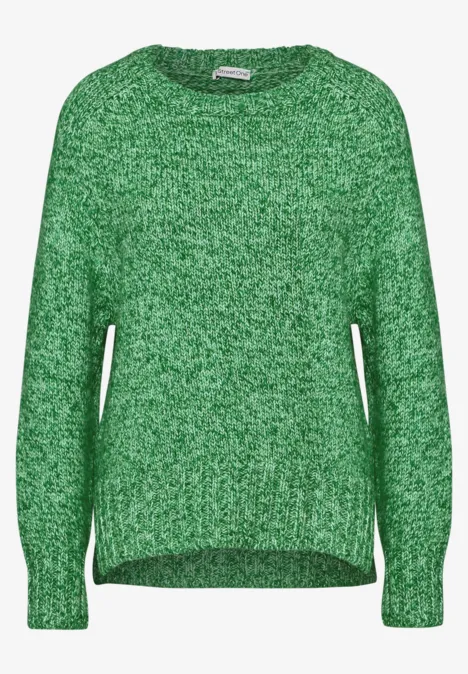 Mouliné Pullover vibrant green mel.