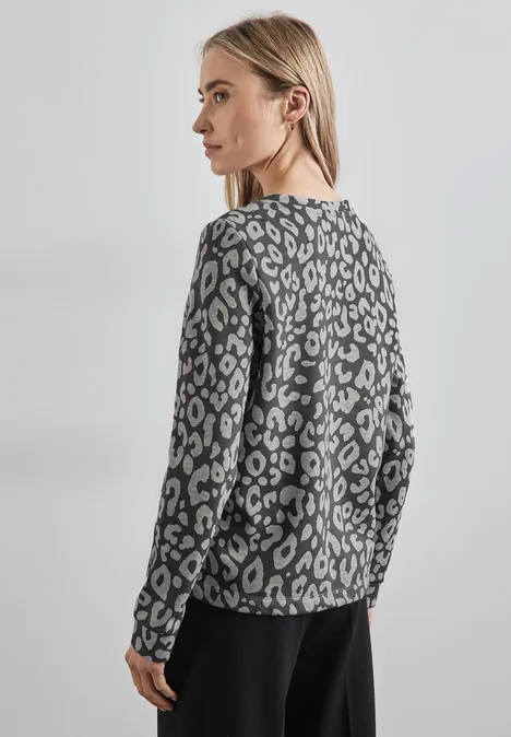 Sweat-shirt à motif léopard echo grey mel.