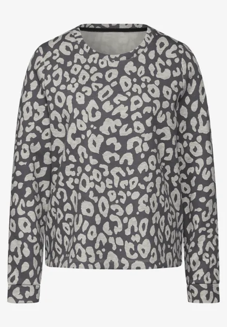 Sweat-shirt à motif léopard echo grey mel.