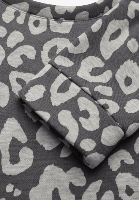 Sweat-shirt à motif léopard echo grey mel.
