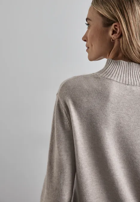 Pullover mit Knopfdetail breezy beige mel.
