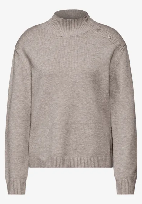 Pullover mit Knopfdetail breezy beige mel.