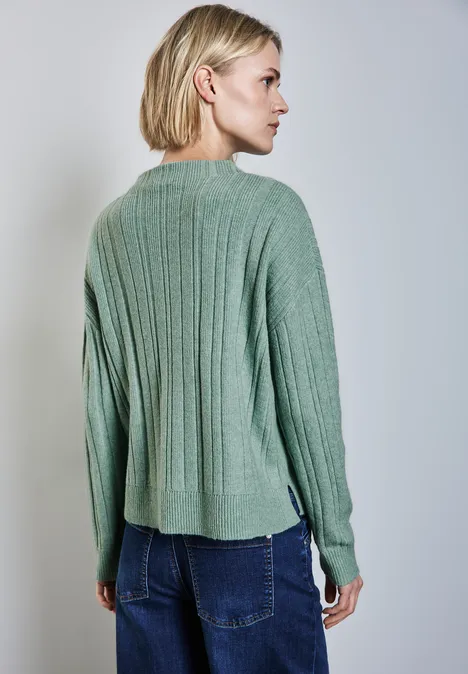Pullover mit Rippstruktur sunlit green mel.