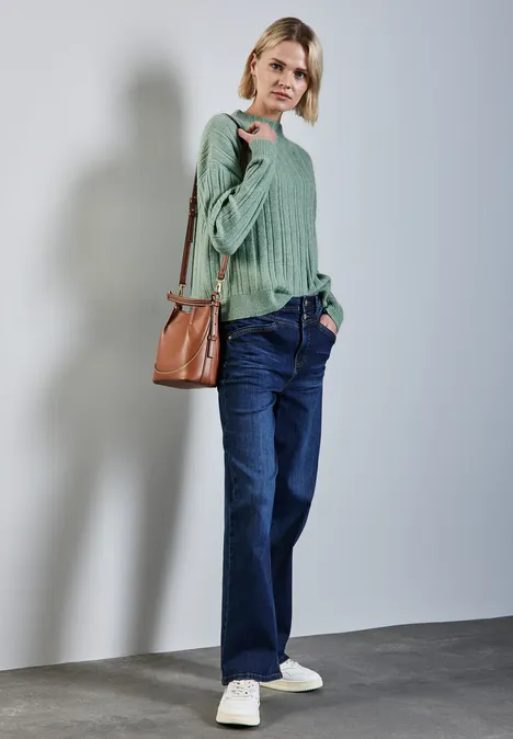 Pullover mit Rippstruktur sunlit green mel.