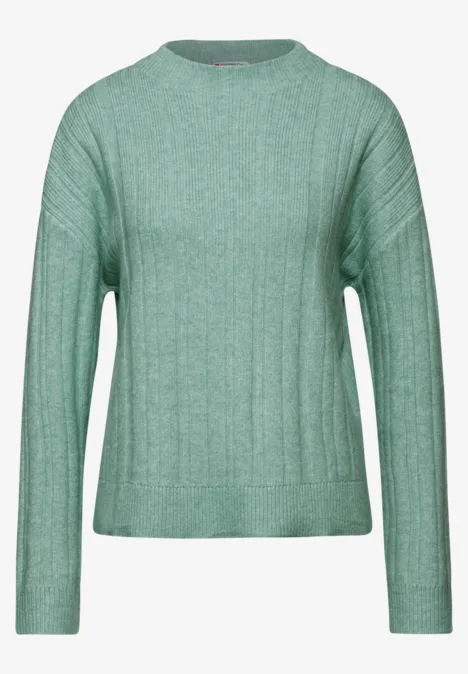 Pullover mit Rippstruktur sunlit green mel.