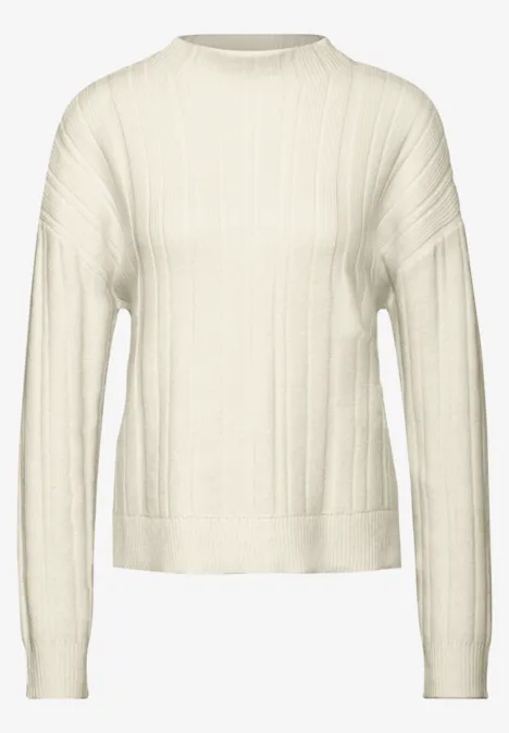 Pullover mit Rippstruktur soft beige