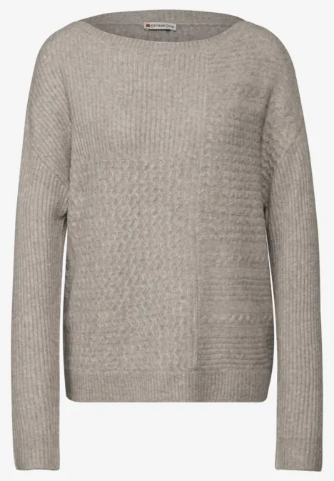 Strukturmix-Pullover breezy beige mel.