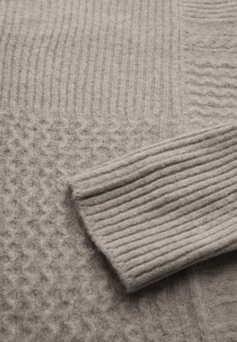Strukturmix-Pullover breezy beige mel.
