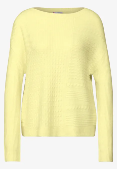 Strukturmix-Pullover mellow yellow mel.