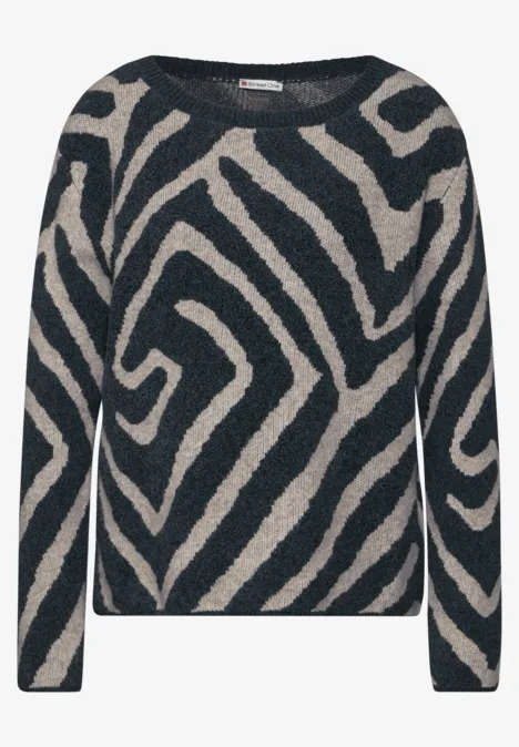 Jaquard-Pullover cool vintage green