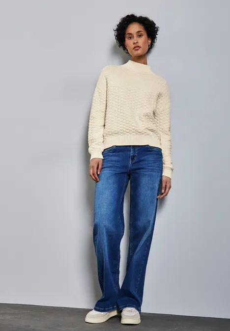 Strukturpullover soft beige