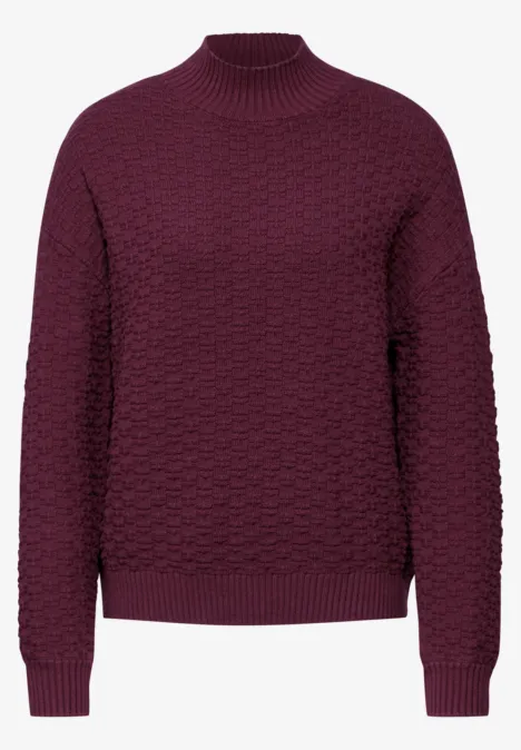 Strukturpullover mulberry red