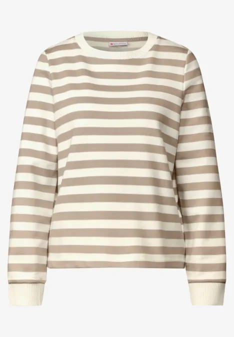Gestreifter Sweater safari beige