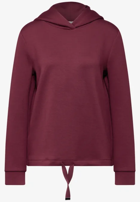 Cupro Sweat Hoodie dark cherry red