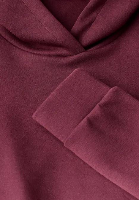Cupro Sweat Hoodie dark cherry red