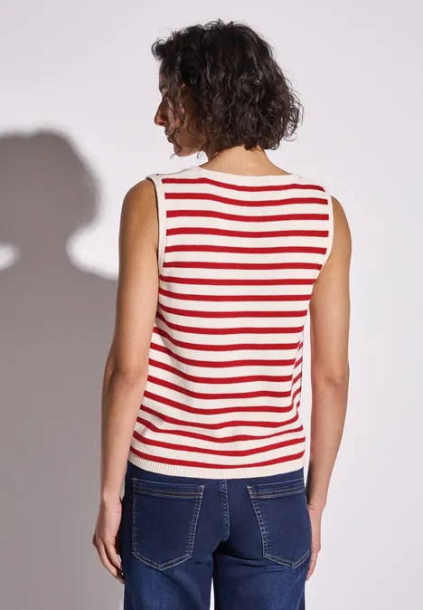 Gestreiftes Strick-Top glory red