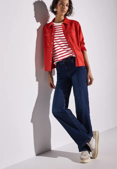 Gestreiftes Strick-Top glory red