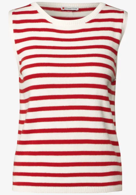 Gestreiftes Strick-Top glory red