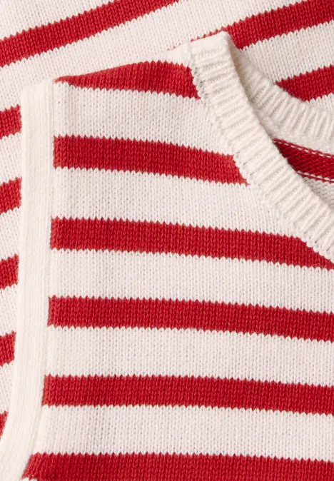 Gestreiftes Strick-Top glory red