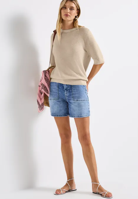 Rundhals Pullover tusk cream