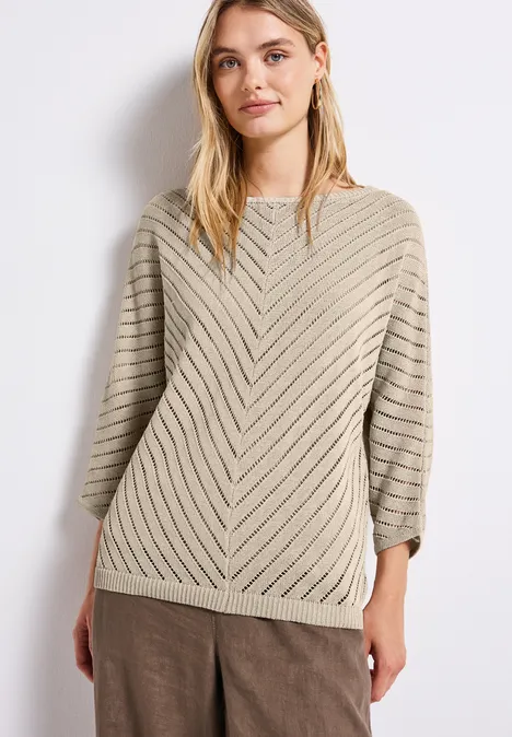 Strukturpullover tusk cream