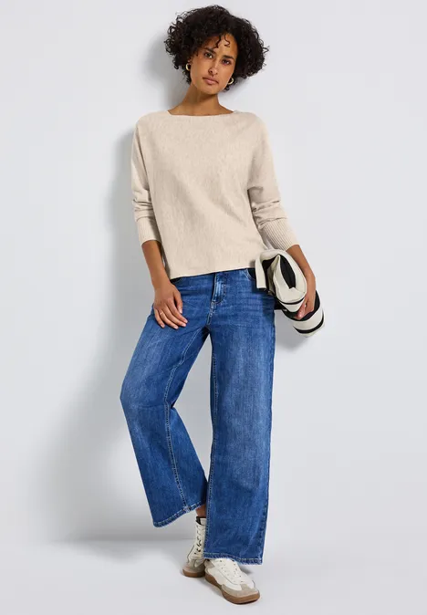 Dolman trui tusk cream mel.