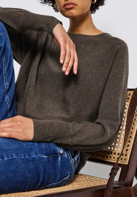 Dolman trui nomad brown mel.