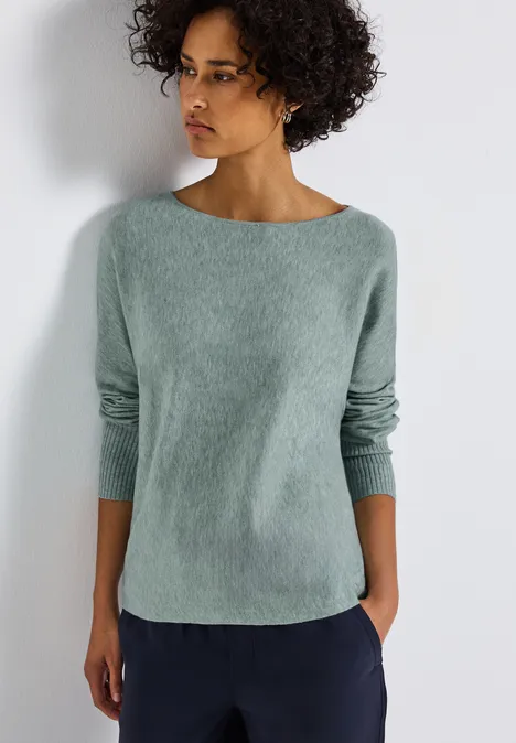 Dolman trui nile blue mel.