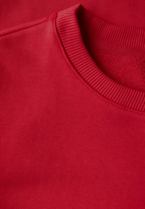 Sweatshirt in Unifarbe glory red