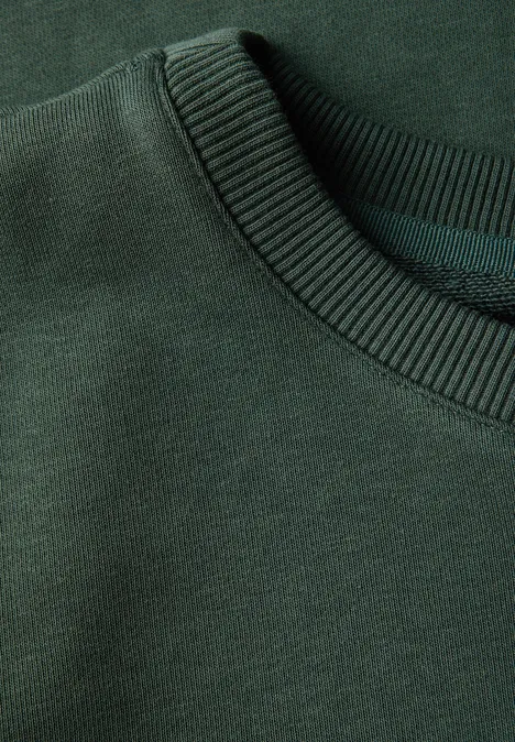 Sweatshirt in Unifarbe mid green