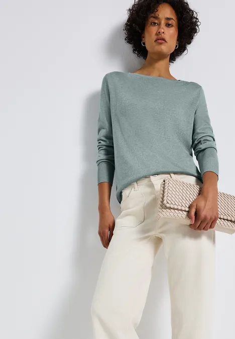 Basic Pullover nile blue mel.