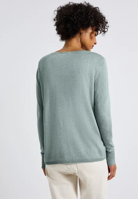 Basic Pullover nile blue mel.